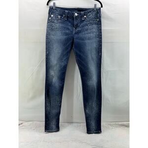 Women’s 31 skinny true religion, bleached wash jeans